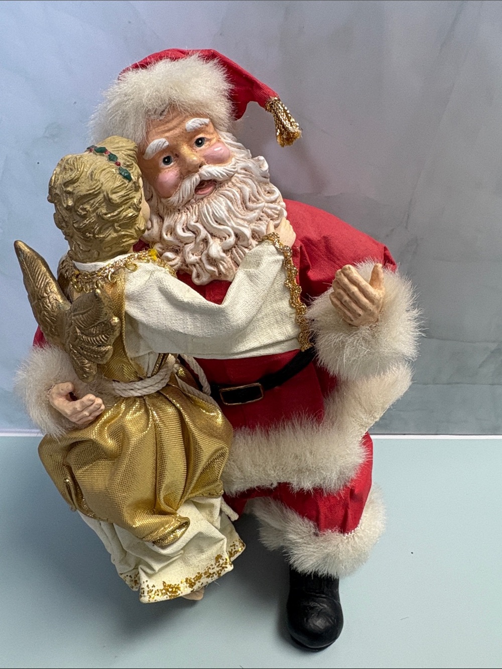 Possible Dreams Clothtique Santa With Angel Figurine